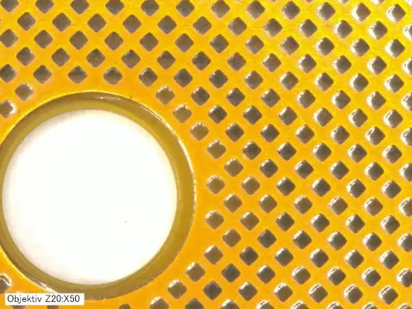 Macro image of the cross-hatching