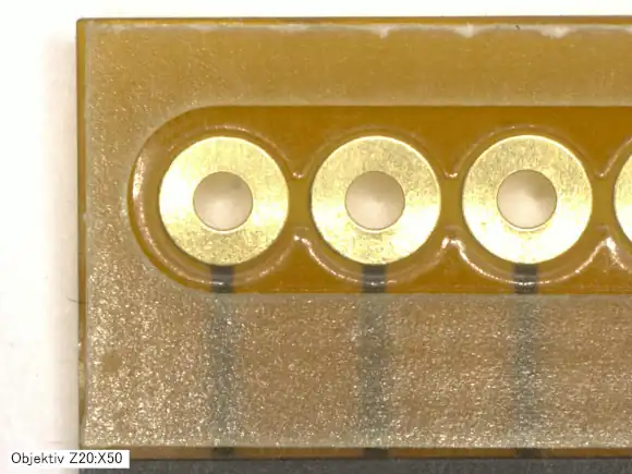 Macro image of the stiffened THT area