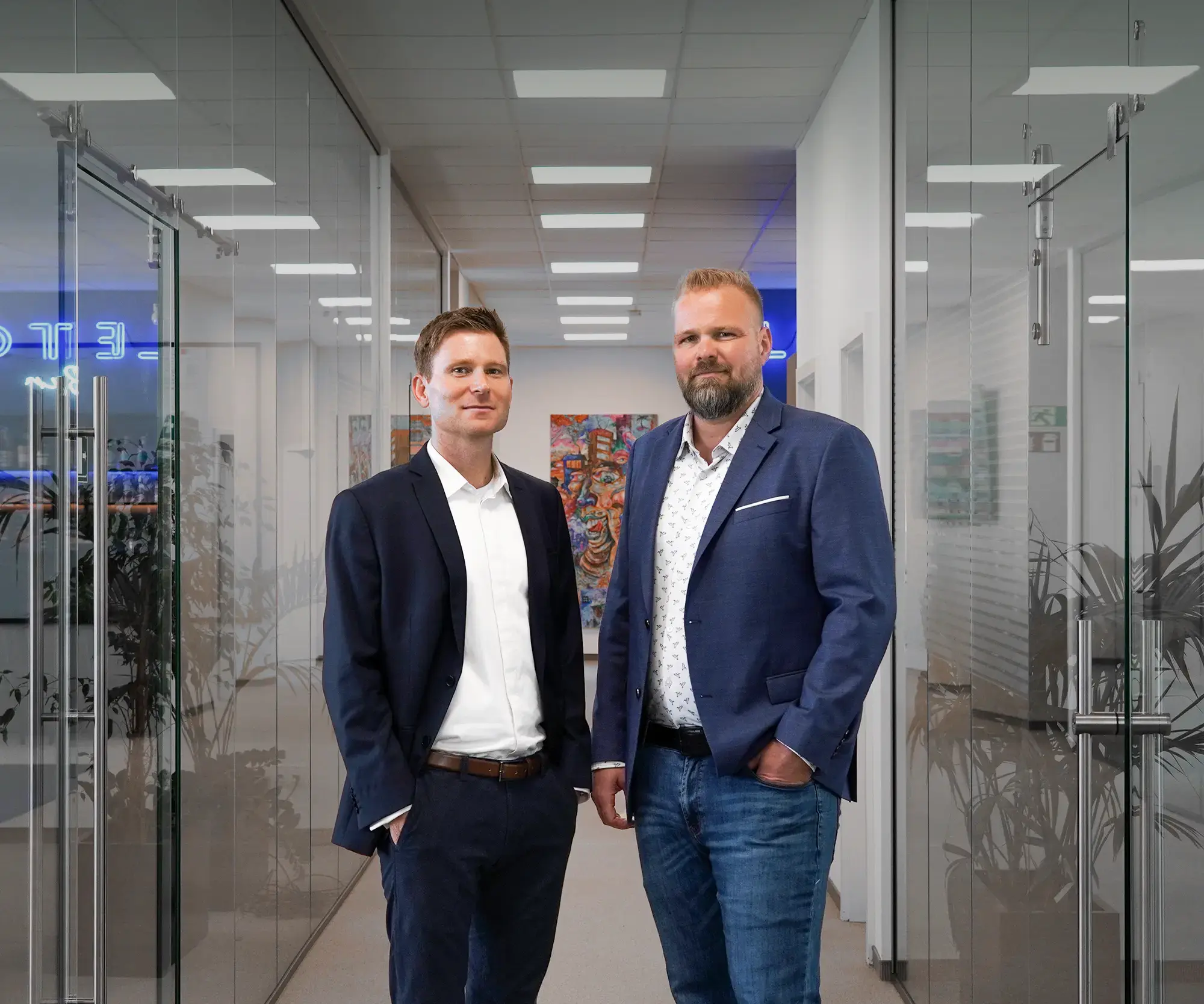 Picture of the Leiton founders in the Leiton headquarters